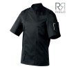 Veste-cuisine-Robur-Nero-noir-manches-courtes