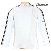 VESTE DE CUISINE FEMME TENDANCE LISERÉ MARRON