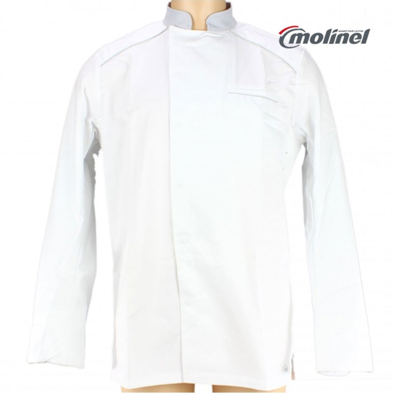 Veste de cuisine homme blanche et grise