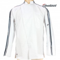 Veste de cuisine homme tendance liseré gris