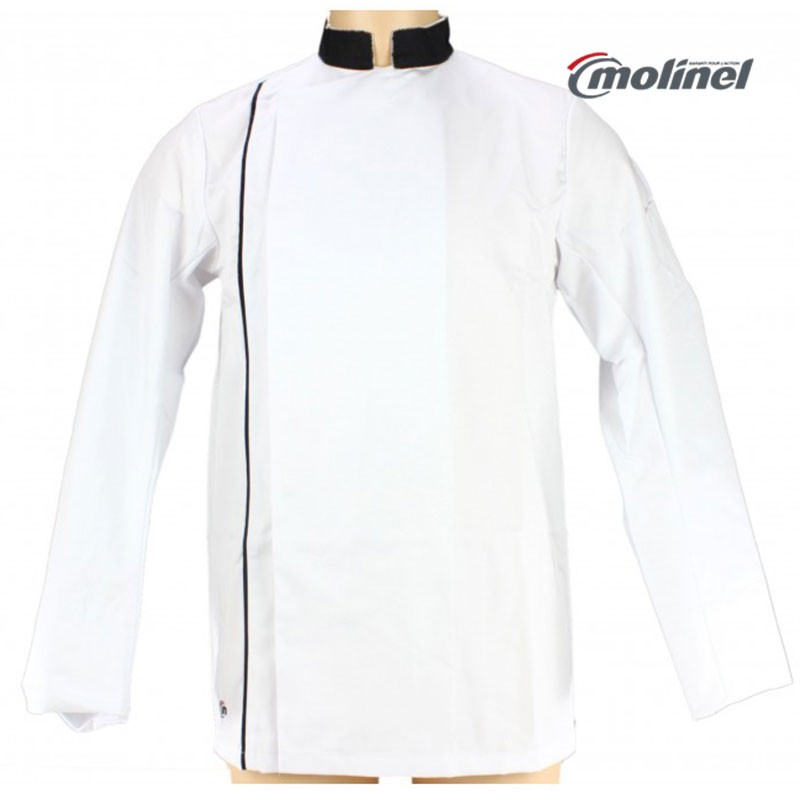 Veste de cuisine pour homme blanc et noir