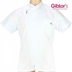 Veste de cuisine blanche à zip