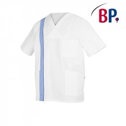 TUNIQUE MEDICALE BLANCHE PAREMENT BLEU CLAIR