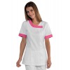 TUNIQUE MEDICALE BLANCHE ET FUCHSIA PAS CHER