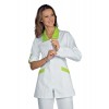 Tunique médicale femme zippé vert et blanc pas cher 