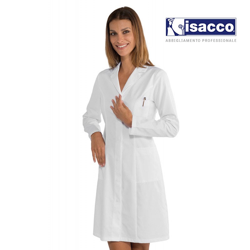 BLOUSE MÉDICALE FEMME CINTRÉE POLYCOTON BLANC