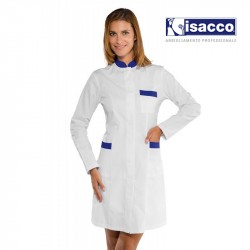 BLOUSE MEDICALE FEMME COL OFFICIER COULEUR BLEU