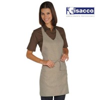 TABLIER DE SERVICE A BAVETTE EN LIN NATURELl