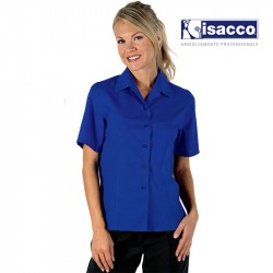 CHEMISE DE SERVICE FEMME MANCHES COURTES KYOTO BLEU FRANCE ISACCO 02536