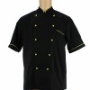 Veste de cuisine noir liseré vert anis