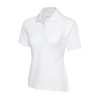 Polo blanc pour femme 100% coton peigné pas cher