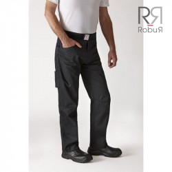 PANTALON DE CUISINE NOIR CEINTURE VELCRO ROBUR REF ARENAL