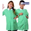 Tablier école fille et garçon vichy vert et blanc