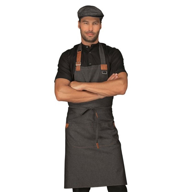 Tablier à crêpes chef / tablier de cuisine noir pour homme