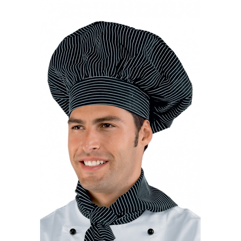 Toque italienne bordeaux rayé blanc
