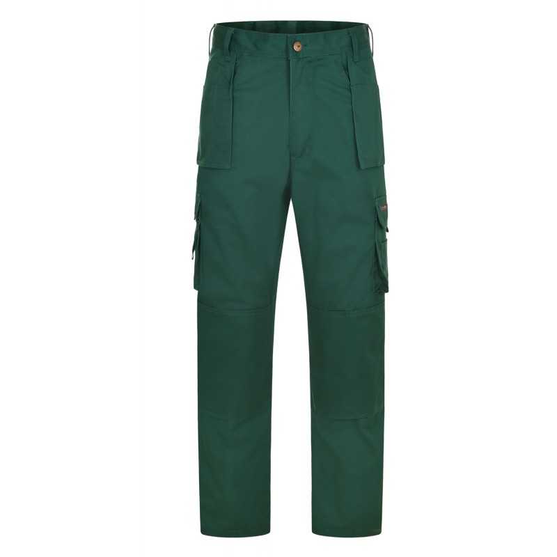 Pantalon de travail vert avec genouillere pour homme