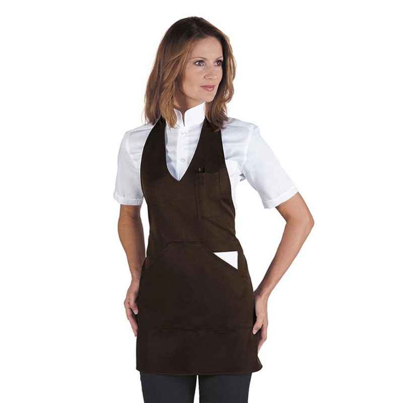 Pack De 2 Demi-tabliers De Cuisine Favengo 70x67 Cm - Blanc, Tissu Gabardine épais, Poche, Pour Cuisine, Jardin, Restaurant