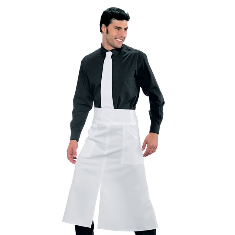 TABLIER CUISINE JAMBE FENDUE BLANC