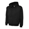 Sweat shirt noir zippé a capuche 