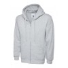 Sweat shirt zippé a capuche gris chiné pas cher