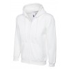 Sweat shirt blanc zippé a capuche pas cher