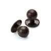 Boutons boules marron foncé