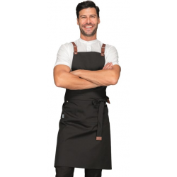 Tablier De Boucher En Cuir Pleine Fleur Marron Cognac - Avec Poches, Réglable - Pour Cuisine, Barbecue, Atelier