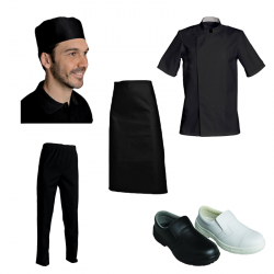 TENUE COMPLÈTE MIXTE NOIRE SNV POUR APPRENTI CUISINIER