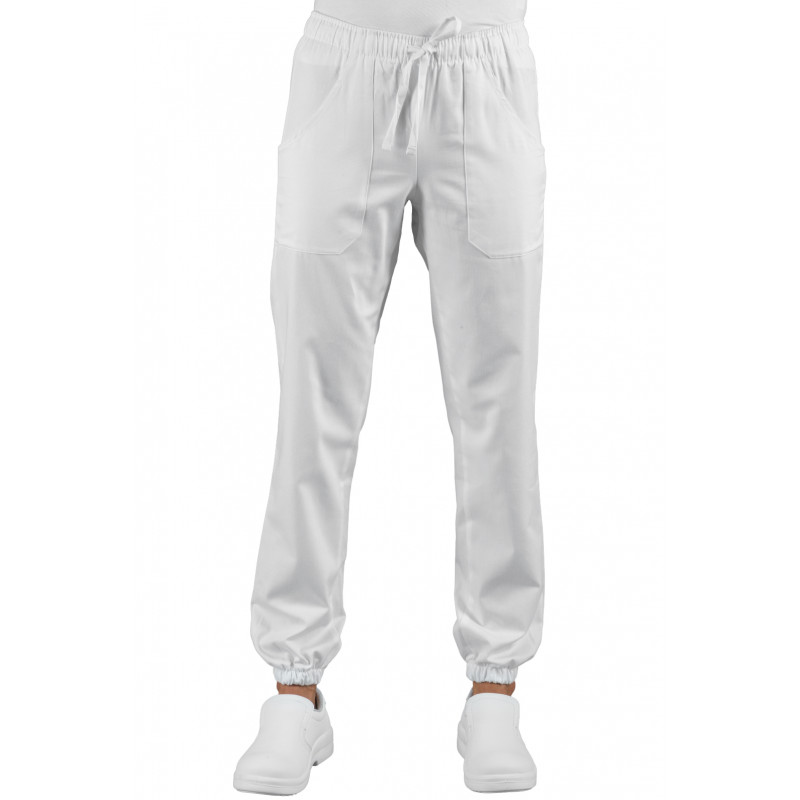 Pantalon médical blanc style jogging ISACCO