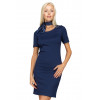 tenue professionnelle femme accueil bleu marine manches courtes