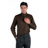 chemise de service pour barman col officier chocolat