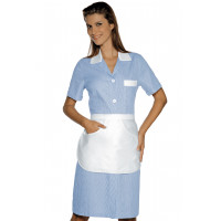 BLOUSE DE TRAVAIL RAYÉE COL BLANC EN COTON