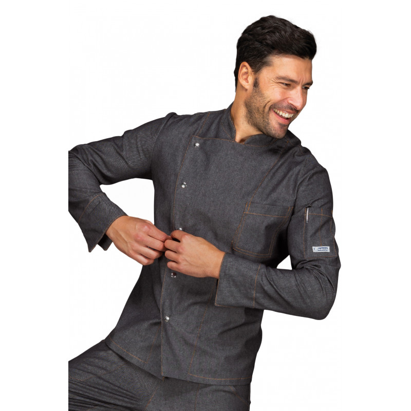 VESTE DE CUISINE COUPE SLIM BOUTONS PRESSION