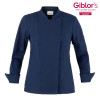 VESTE DE CUISINE FEMME COUPE CINTREE BLEU