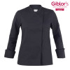 VESTE DE CUISINE FEMME NOIR MANCHES LONGUES