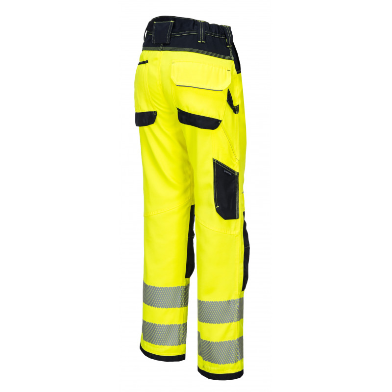 Pantalon jaune noir extensible léger haute-visibilité PW3 Pantalon