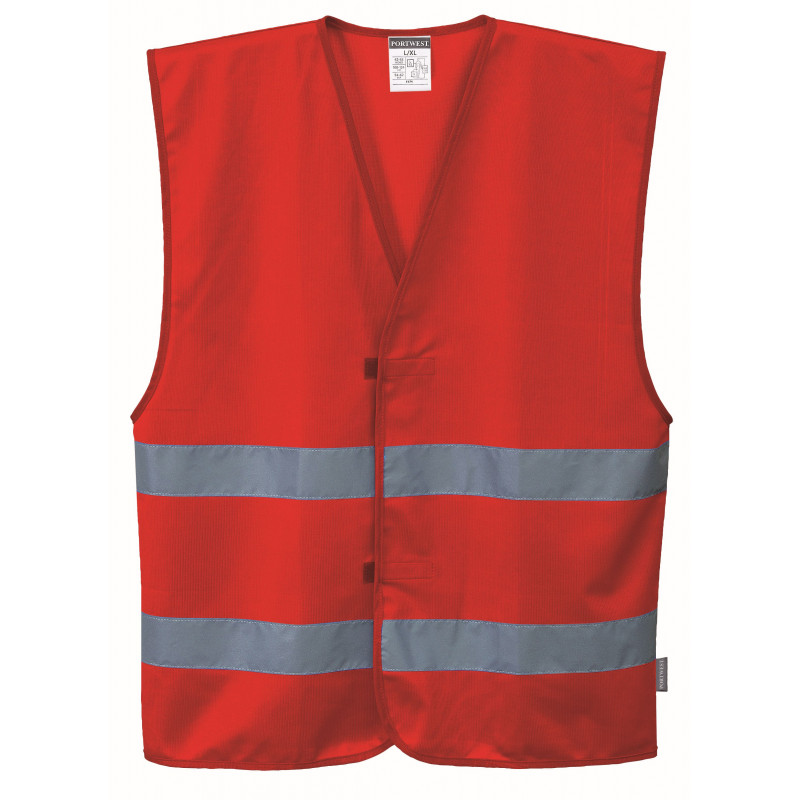 GILET SECURITE ROUGE FLUO