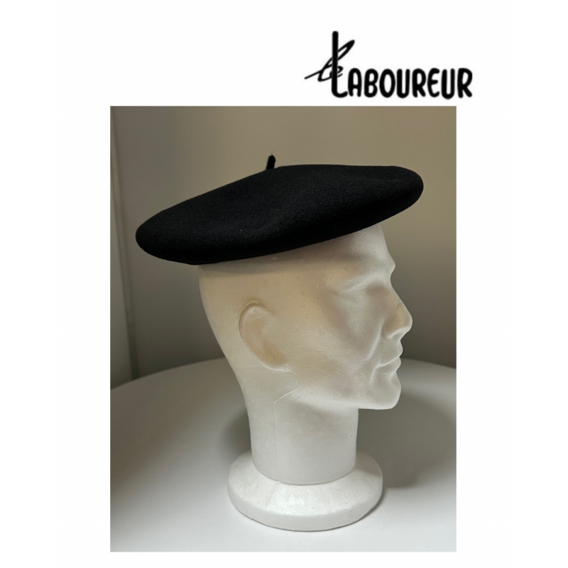 BERET EN LAINE NOIRE LE LABOUREUR