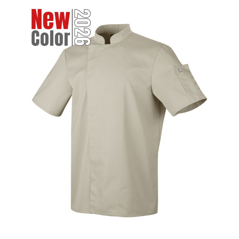 Veste-cuisine-Robur-Nero-écru-manches-courtes