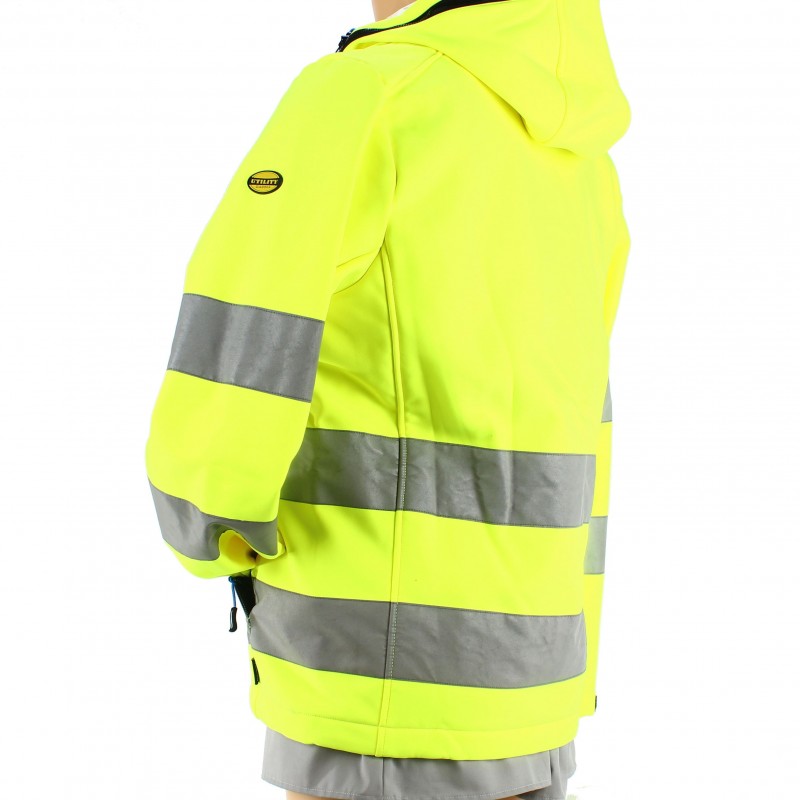 Veste softshell haute-visibilité femme - 3389 Jaune fluo/Marine