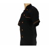 Veste de cuisine noire liseré orange