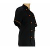 Veste de cuisine noire liseré orange