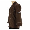 Veste de pâtissier chocolatier marron liseré beige