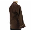 Veste de pâtissier chocolatier marron liseré beige