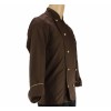 Veste de pâtissier chocolatier marron liseré beige