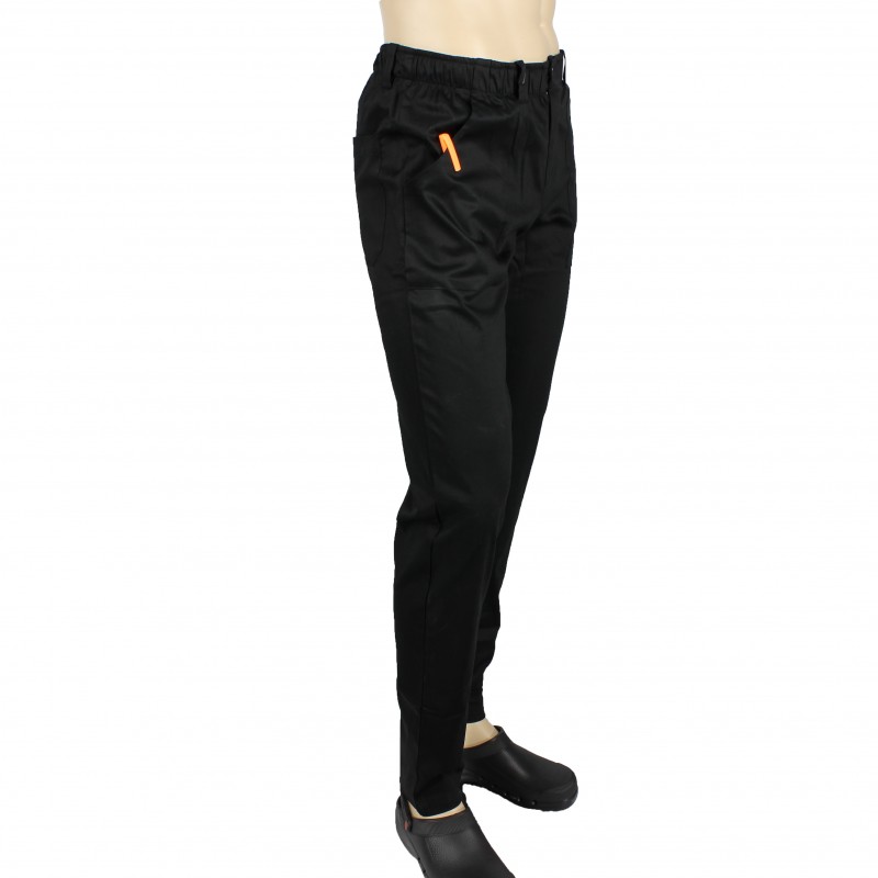 Pantalon de cuisine slim noir homme pas cher LISAVET