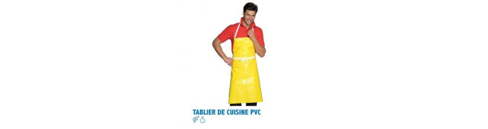 Tablier plastique PVC pour femme de cuisine professionnel blanc en PVC  femme menage hôtel entretien cuisine, VP353